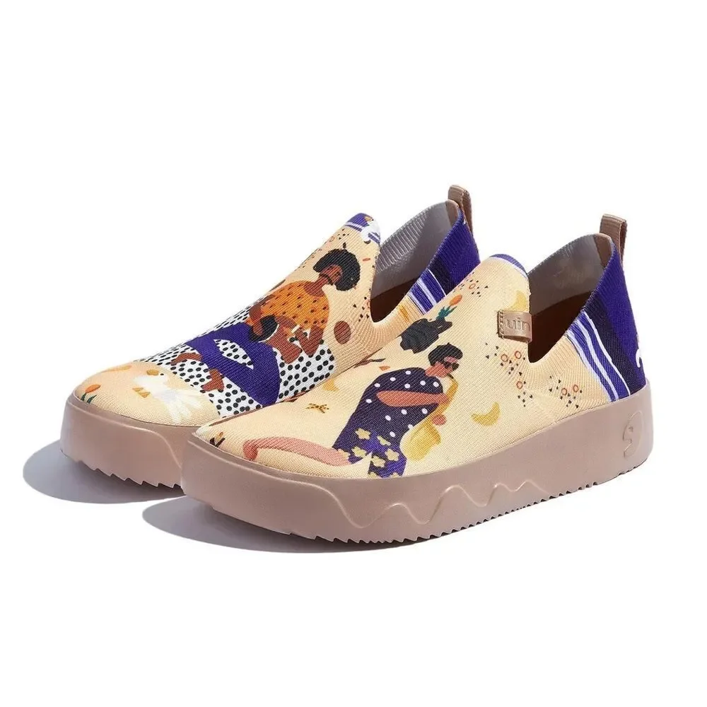 UIN Women's Shoes Knitted Casual Fashion Sneaker (Fuerteventura- Beach Carnival)